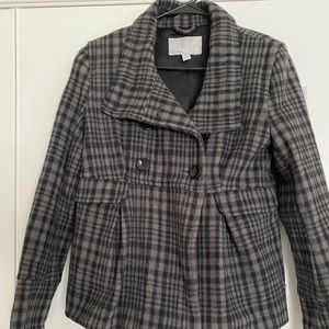 Plaid Short Pea Coat